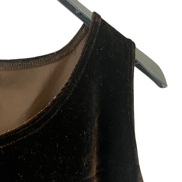 J.D. Stone Vintage Brown Velour Maxi Dress Sleeveless Size 10 Y2K Friends - Picture 5 of 7
